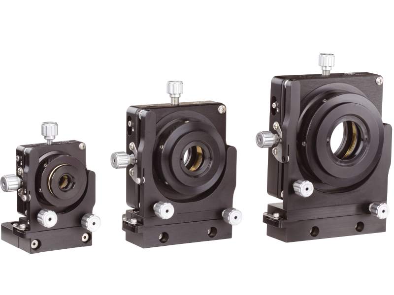 3 sizes of precision multi-axis lens positioners shown 3 sizes of precision multi-axis lens positioners shown