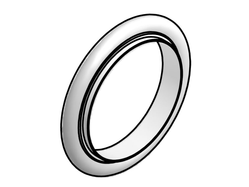 ISO-KF Stainless Steel Centering Rings with Buna-N O-Ring