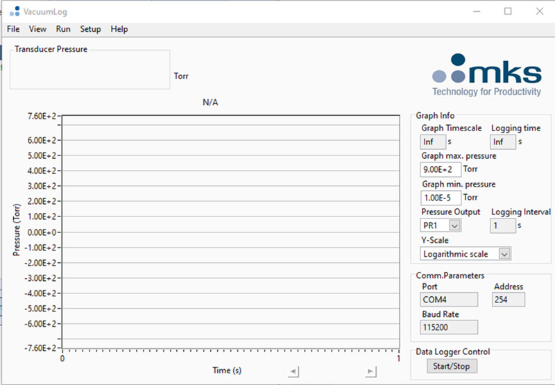 MKS Vacuum Logger 1.4.1 window